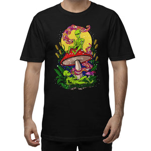 Mushroom Aliens Shirt, Alien Weed Shirt, Psychedelic Shirt, Mushroom Clothing, Stoner Clothes, Alien Clothing, Trippy Mushroom T-Shirt - Psychonautica Store