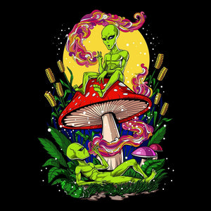 Magic Mushrooms Aliens, Aliens Smoking Weed, Psychedelic Shirt, Hippie Clothing, Stoner Clothes, Psychedelic Aliens - Psychonautica Store