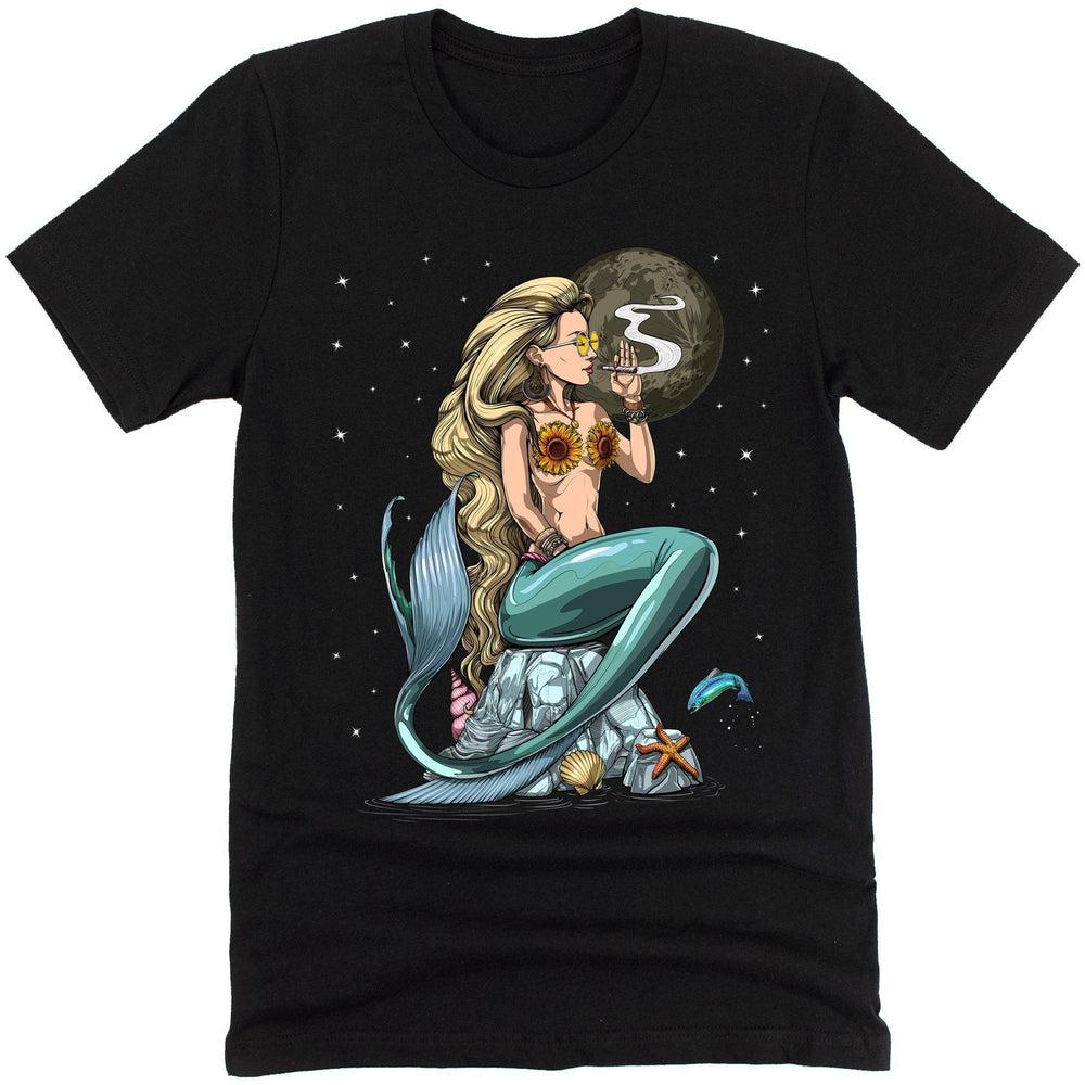 Mermaid Hippie Stoner Smoking Weed T-Shirt - Psychonautica 2XL Mermaid Hippie Stoner Smoking Weed T-Shirt - Psychonautica 2XL