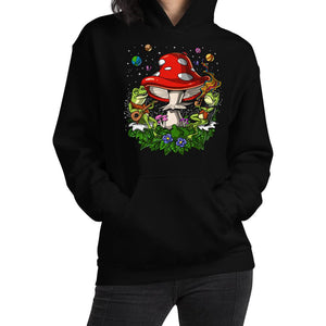 Psychedelic Frogs Hoodie, Trippy Mushrooms Hoodie, Bufo Alvarius Hoodie, Funny Hippie Hoodie, Magic Mushrooms Hoodie, Psychedelic Hoodie, Trippy Frog Hoodie - Psychonautica Store