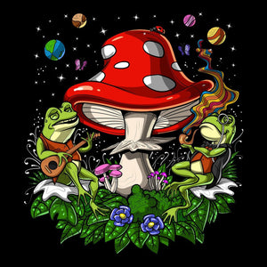 Psychedelic Frogs, Trippy Mushrooms, Bufo Alvarius Toad, Psychedelic Frog, Funny Hippie Tee, Amanita Muscaria, Trippy Frogs - Psychonautica Store