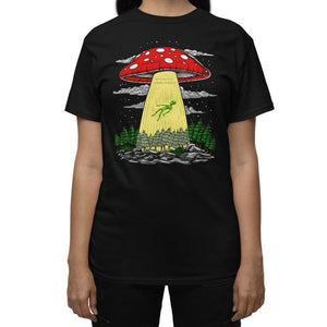 Magic Mushroom T-Shirt, Alien Abduction Shirt, Psychedelic Alien Shirt, Trippy Mushroom T-Shirt, Psychedelic Mushroom T-Shirt, Amanita Muscaria T-Shirt - Psychonautica Store