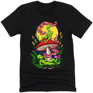 Magic Mushrooms Aliens Shirt, Aliens Smoking Weed Shirt, Psychedelic Shirt, Hippie Clothing, Stoner Clothes, Festival Clothing, Hippie Tees - Psychonautica Store