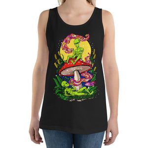 Magic Mushrooms Aliens, Psychedelic Tank, Alien Smoking Weed Tank, Psychedelic Clothes, Hippie Clothing, Stoner Clothes - Psychonautica Store