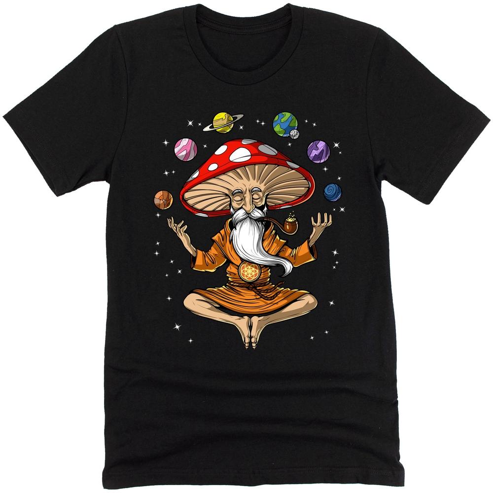 Magic Mushroom Buddha, Magic Mushroom Shirt, Psychedelic Shirt, Hippie Shirt, Stoner Shirt, Psychedelic Clothes, Festival Clothing - Psychonautica Store
