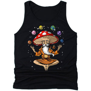 Mushroom Buddha Tank, Mushroom Yoga Tank, Hippie Tank Top, Psychedelic Tank - Psychonautica Store