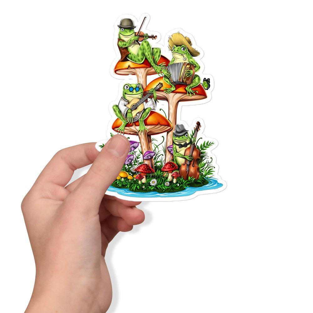 Mushroom Frogs Sticker, Trippy Forest Sticker, Mushroom Forest Sticker, Cottagecore Frogs Sticker, Funny Frogs Sticker, Fairycore Sticker, Cute Frog Sticker - Psychonautica Store