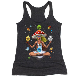 Magic Mushroom Women's Tank, Mushroom Meditation Tank, Hippie Mushroom Tank Top, Psychedelic Mushroom Tanks, Psychedelic Mushroom Tank - Psychonautica Store