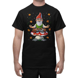 Mushroom Gnome T-Shirt, Gnome Yoga T-Shirt, Cottagecore Shirt, Hippie Gnome T-Shirt, Mushroom Gnome Shirt, Mushroom T-Shirt, Gnome Clothing - Psychonautica Store