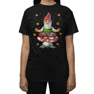 Gnome Mushroom T-Shirt, Gnome Meditation T-Shirt, Cottagecore Mushroom Shirt, Forest Gnome T-Shirt, Mushroom Gnome Shirt, Mushroom T-Shirt, Gnome Fantasy Shirt - Psychonautica Store