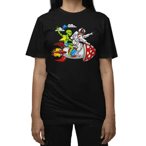 Mushroom Rocket T-Shirt, Funny Astronaut Shirt, Psychedelic Shirt, Space Alien T-Shirt, Psychedelic Clothes, Alien Clothing - Psychonautica Store