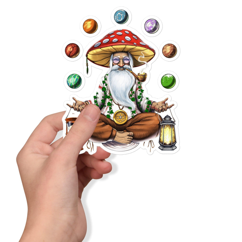 Magic Mushroom Sticker, Hippie Mushroom Sticker, Psychedelic Mushroom Sticker, Mushroom Meditation Sticker, Trippy Mushroom Sticker, Hippie Yoga Sticker, Fantasy Mushroom Sticker - Psychonautica Store