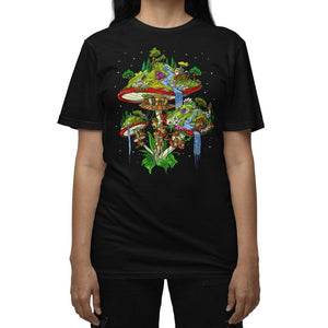 Magic Mushrooms T-Shirt, Mushroom Shirt, Amanita Muscaria Shirt, Trippy Mushroom Clothes, Mushroom Clothing, Psychedelic Mushroom T-Shirt - Psychonautica Store