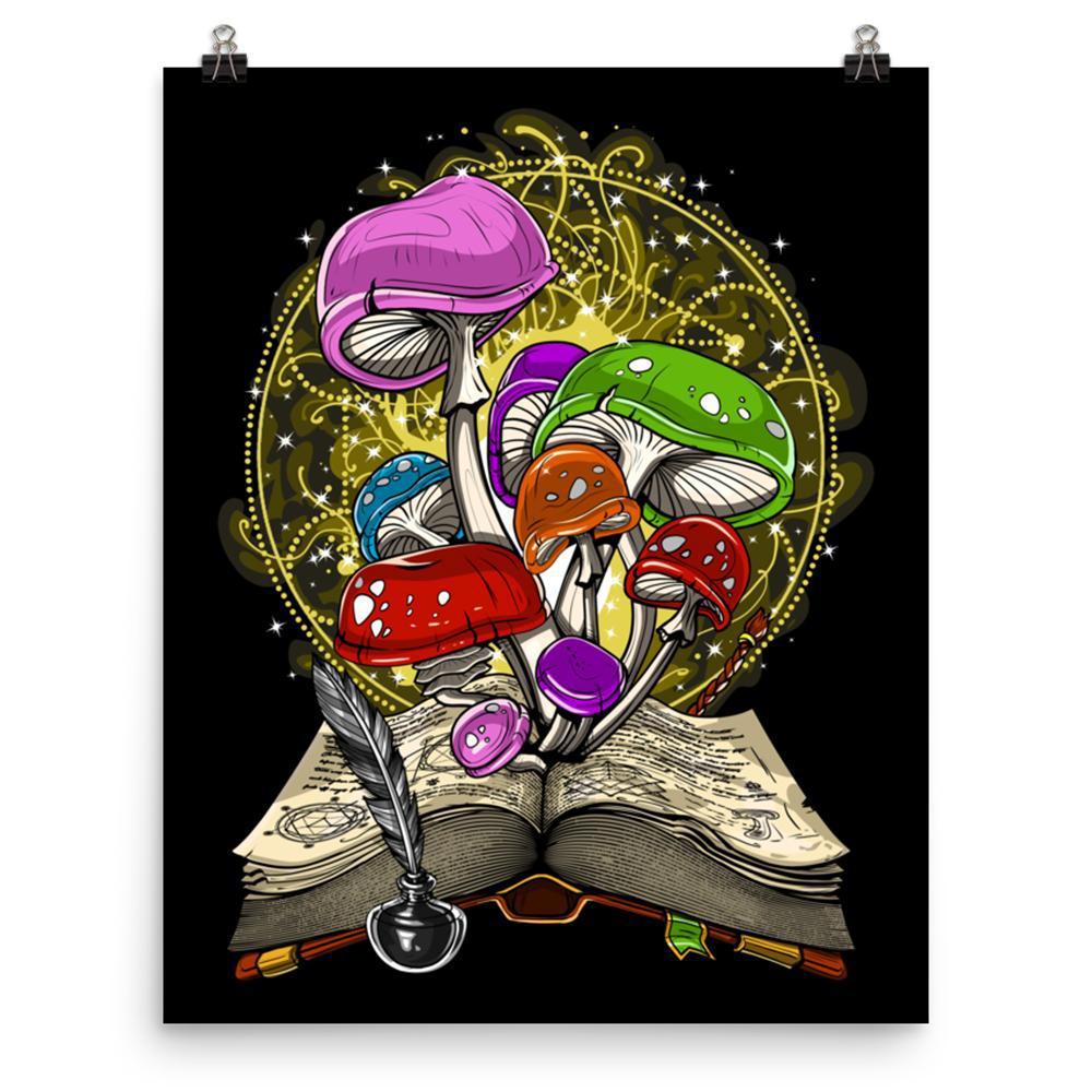 Magic Mushrooms Poster, Psychedelic Art Print, Trippy Poster, Fungi Poster, Shrooms Poster, Hippie Art Print, Mushrooms Poster, Psilocybin Mushrooms Poster - Psychonautica Store