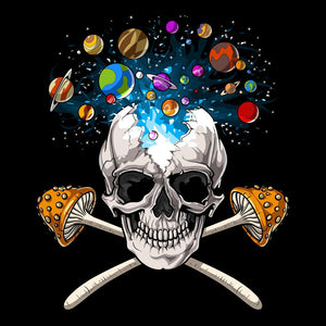 Mushrooms Skull Shirt, Psychedelic Skull Shirt, Psychedelic Mens Tee, Magic Mushrooms Tee, Psychedelic Shirt, Trippy Clothes, Psychedelic Clothing - Psychonautica Store