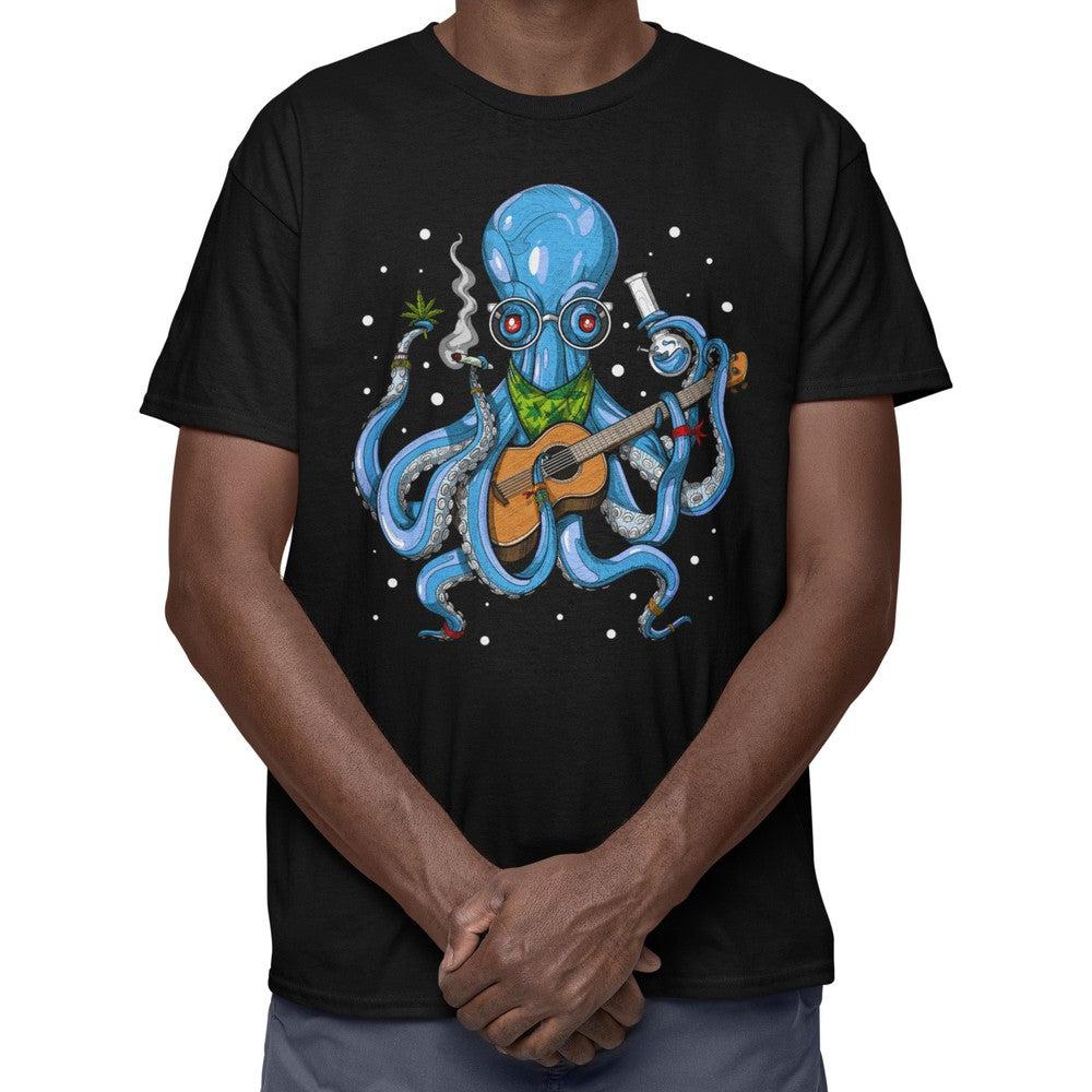 Octopus Smoking Weed, Octopus Weed Tee, Stoner Shirt, Weed Shirt, Cannabis Shirt, Hippie Clothes, Stoner Clothing - Psychonautica Store
