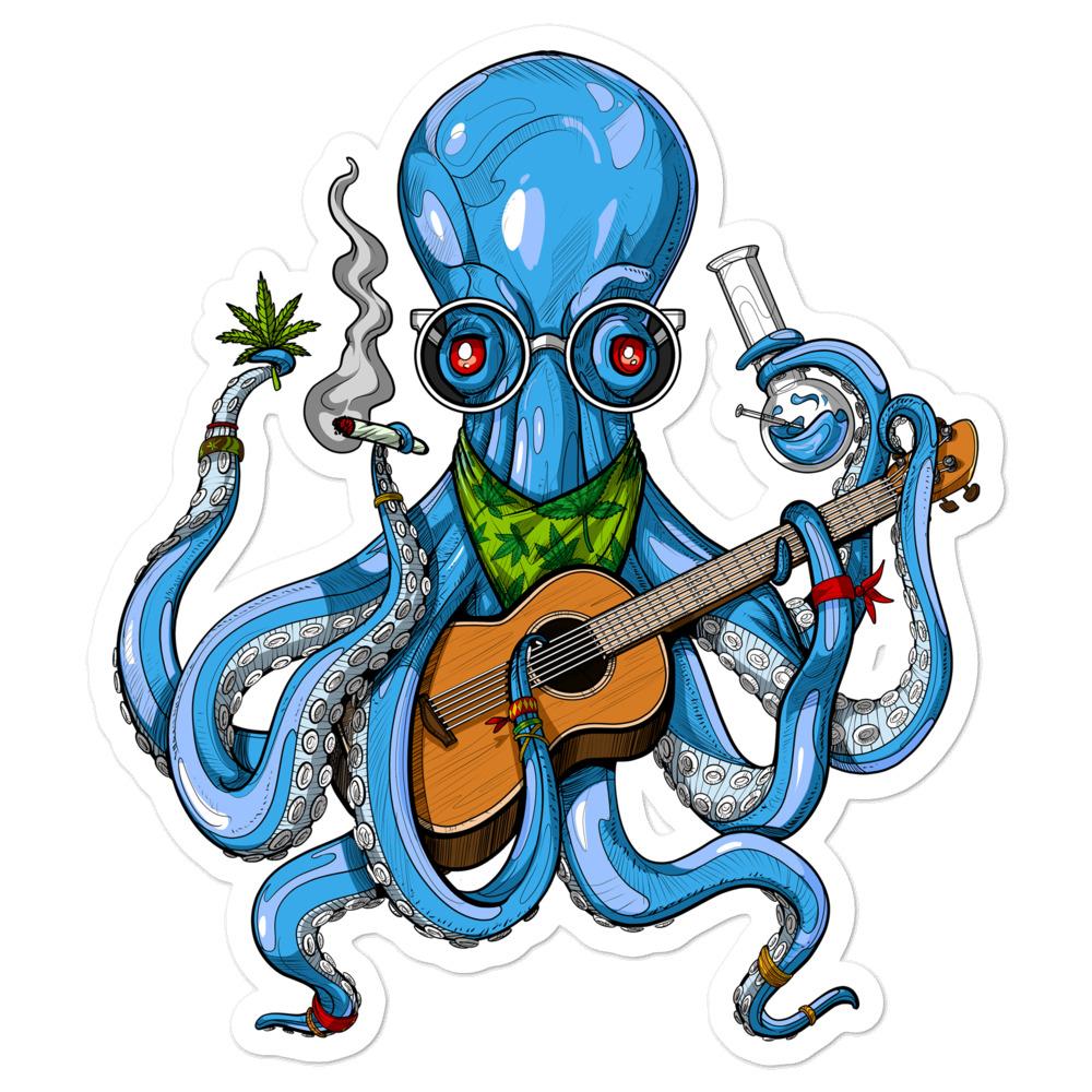Octopus Weed Sticker, Weed Stickers, Stoner Sticker, Hippie Stickers, Cannabis Decals, Marijuana Decal - Psychonautica Store