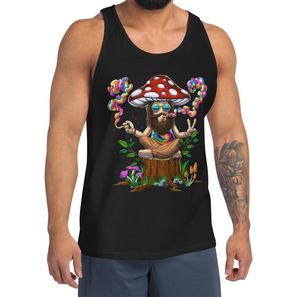 Magic Mushroom Mens Tank, Hippie Mushroom Tank Top, Psychedelic Mushroom Tank, Trippy Tanks, Hippie Clothing, Amanita Muscaria Tank, Mushroom Unisex Tank - Psychonautica Store