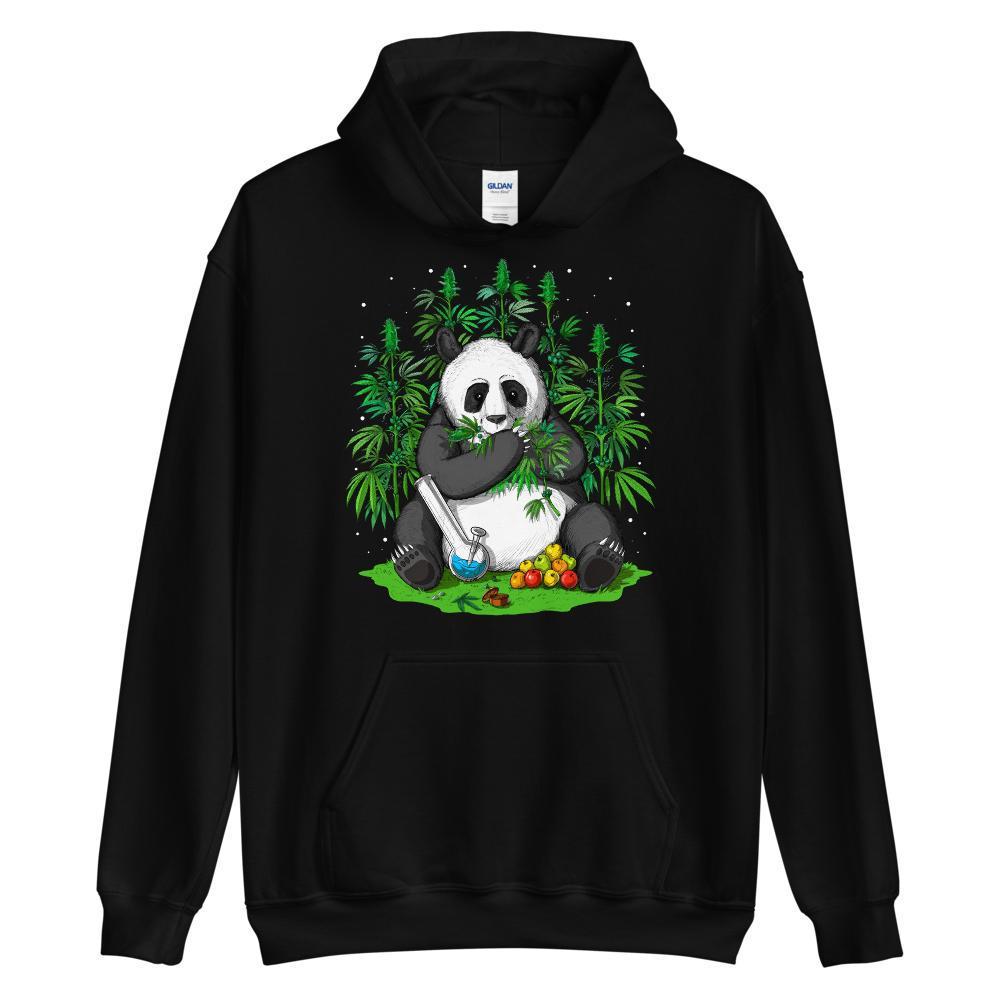 Panda Hoodie, Stoner Hoodie, Weed Hoodie, Cannabis Hoodie, Stoner Clothes, Weed Clothing, Funny Panda Clothing - Psychonautica Store