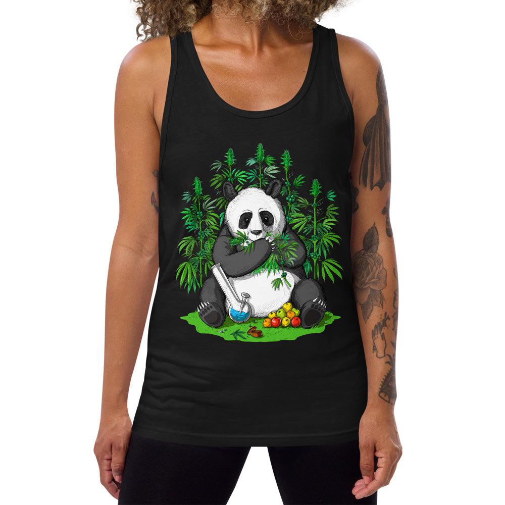 Panda Tank Top, Weed Tank, Hippie Tank, Panda Clothes, Cannabis Tank, Stoner Clothing, Funny Panda Clothes - Psychonautica Store