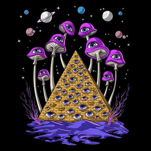 Psychedelic Pyramid, Trippy Pyramid, Magic Mushrooms, Psychedelic Egyptian Pyramid, Space Pyramid, Hippie Pyramid - Psychonautica Store