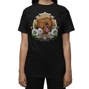 Psychedelic Bear T-Shirt, Trippy Bear Shirt, Forest Bear T-Shirt, Bear Clothing, Bear Clothes - Psychonautica Store