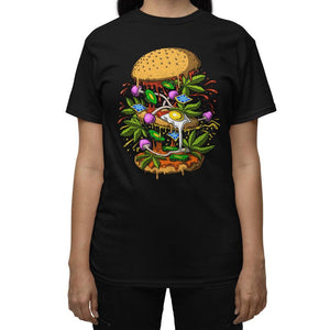 Psychedelic Burger Shirt, Trippy Burger Shirt, Psychedelic T-Shirt, Stoner Clothes, Stoner Apparel - Psychonautica Store