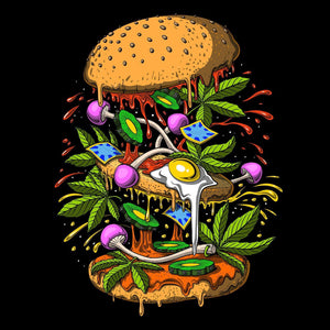 Psychedelic Burger, Psychedelic Weed, Trippy Burger, Psychedelic Cannabis, Hippie Burger, Stoner Burger - Psychonautica Store
