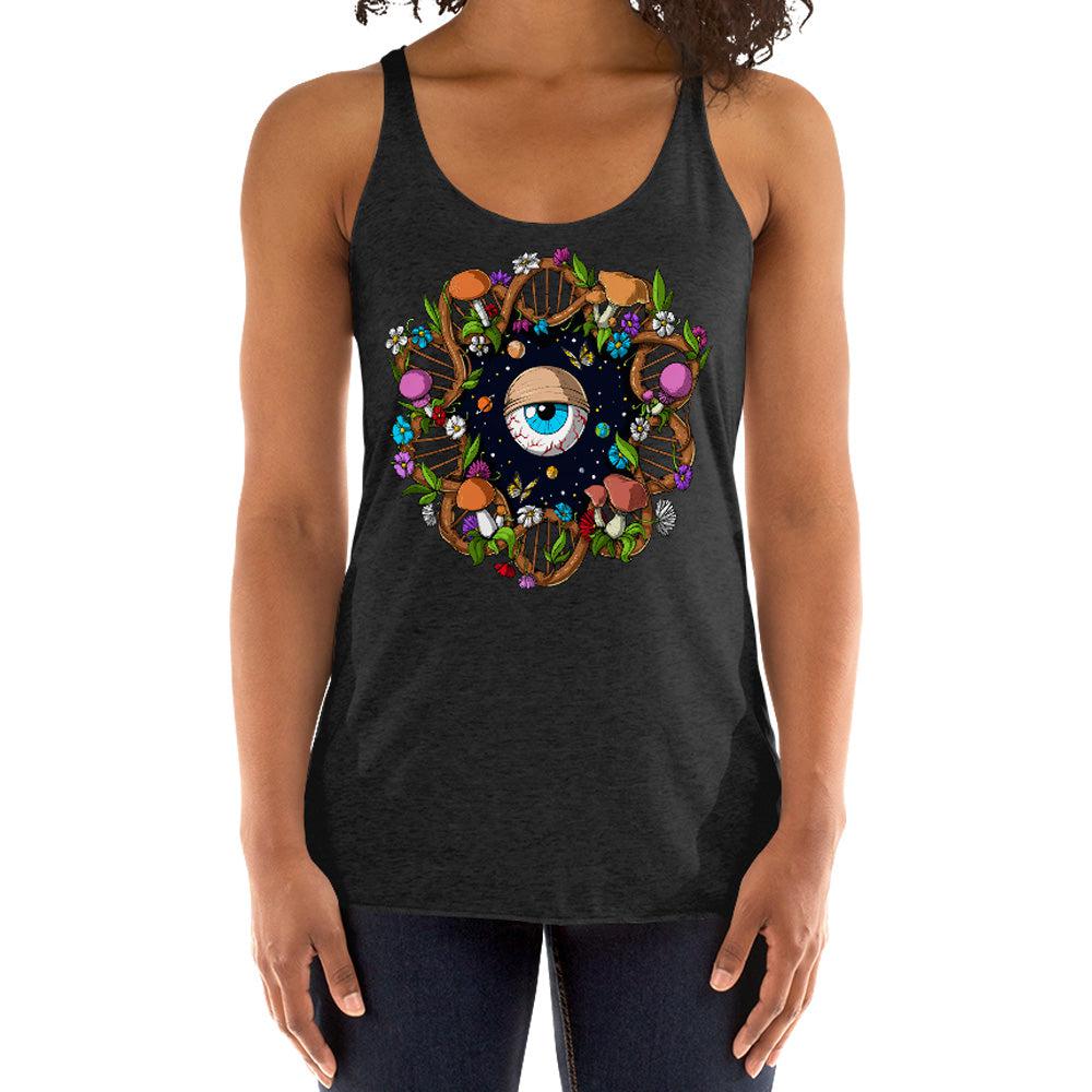 DNA Tank Top, Mushrooms Womens Tank, Psychedelic Womens Tank, Hippie Clothing, Hippie Outfit - Psychonautica Store