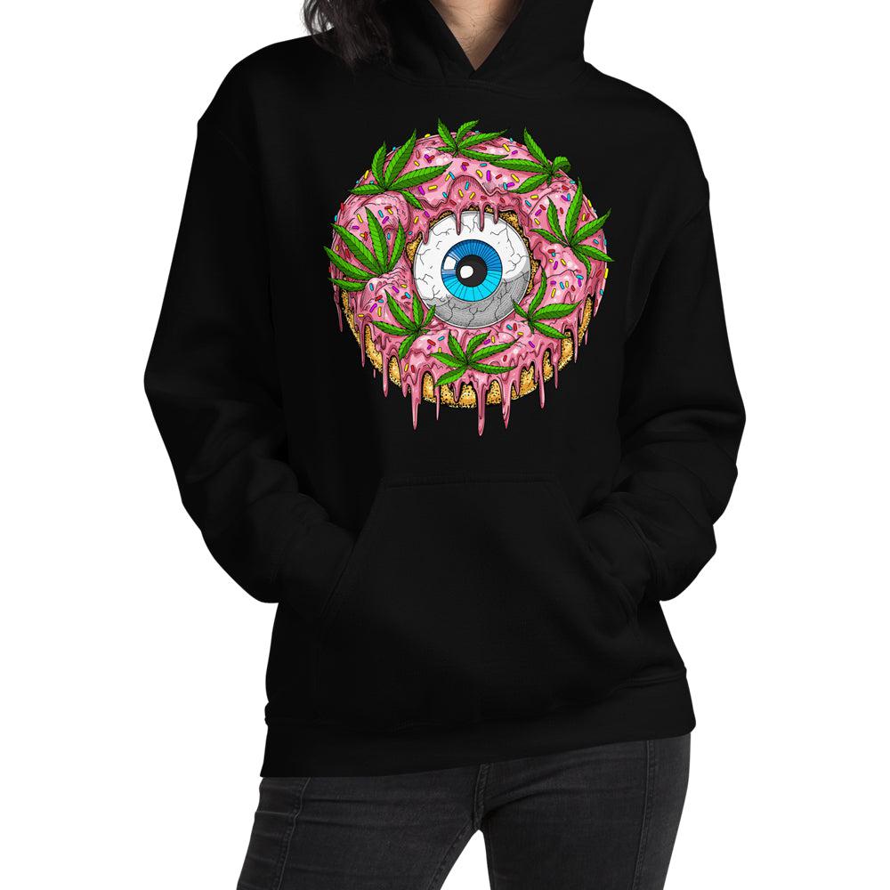 Psychedelic Hoodie, Trippy Hoodie, Donut Hoodie, Stoner Hoodie, Stoner Clothing, Weed Hoodie - Psychonautica Store
