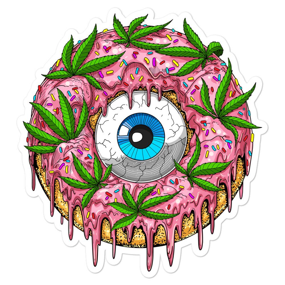 Psychedelic Sticker, Trippy Sticker, Donut Sticker, Stoner Stickers, Stoner Decals, Weed Stickers - Psychonautica Store