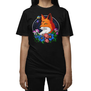 Psychedelic Fox T-Shirt, Trippy Fox T-Shirt, Fox Unisex Shirt, Fox Apparel, Fox Clothes - Psychonautica Store