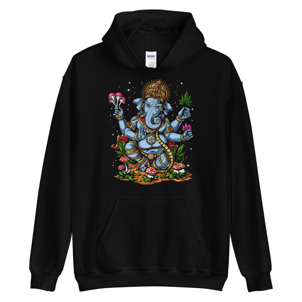 Psychedelic Ganesha Hoodie, Ganesha Sweatshirt, Hippie Hoodie, Stoner Hoodie, Hindu Clothing, Festival Clothing - Psychonautica Store