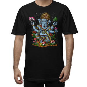 Psychedelic Ganesha Shirt, Hindu T-Shirt, Weed Shirt, Stoner Tee, Ganesha Clothing, Psychedelic Clothing - Psychonautica Store