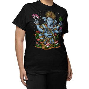 Hindu Ganesha Shirt, Psychedelic T-Shirt, Weed T-Shirt, Stoner Tee, Ganesha Clothing, Ganesha Clothing - Psychonautica Store