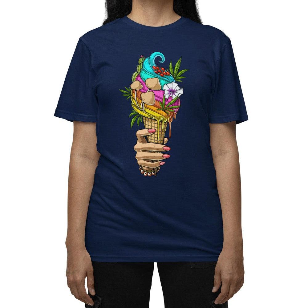 Psychedelic Ice Cream Shirt, Funny Weed Shirt, Trippy Hippie Tee, Stoner Clothes, Psychedelic Shirt, Trippy Clothing - Psychonautica Store