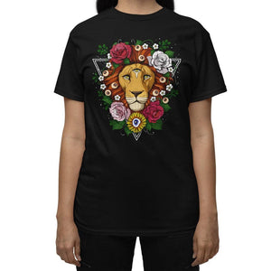 Psychedelic Lion T-Shirt, Trippy Lion T-Shirt, Floral Lion Shirt, Psychedelic Clothing, Lion Clothes - Psychonautica Store