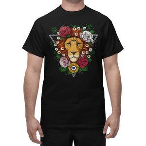 Psychedelic Lion T-Shirt, Trippy Lion T-Shirt, Floral Lion Shirt, Psychedelic Clothing, Lion Clothes - Psychonautica Store
