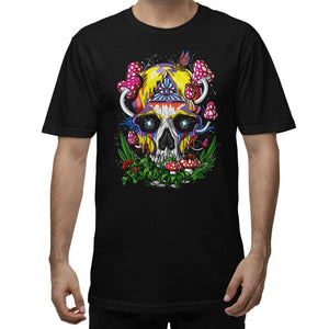 Mushroom Skull Shirt, Magic Mushrooms Tee, Trippy Mushroom Shirt, Psychedelic T-Shirt, Mushrooms Clothing, Psychedelic Clothing - Psychonautica Store