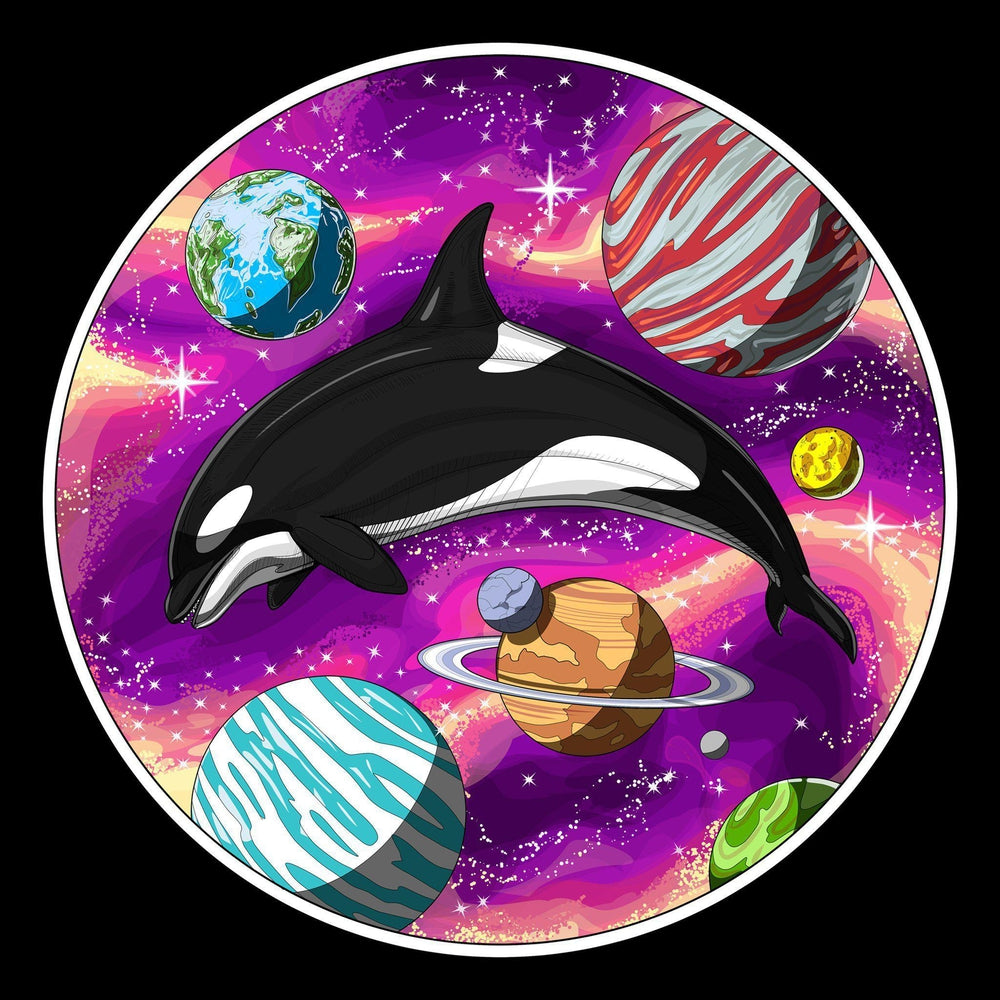 Psychedelic Orca Whale Trippy Space T-Shirt - Psychonautica