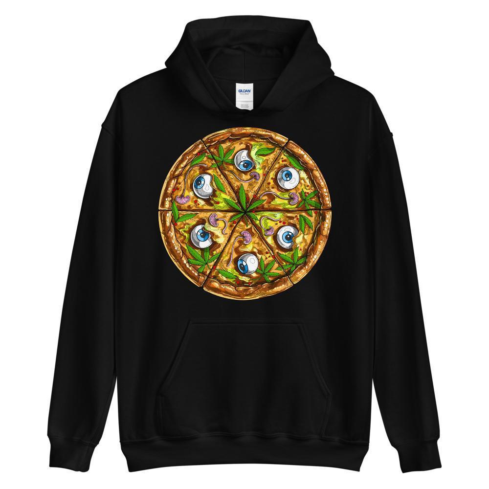 Psychedelic Hoodie, Trippy Hoodie, Pizza Hoodie, Stoner Sweatshirt, Stoner Clothing, Weed Sweatshirt - Psychonautica Store