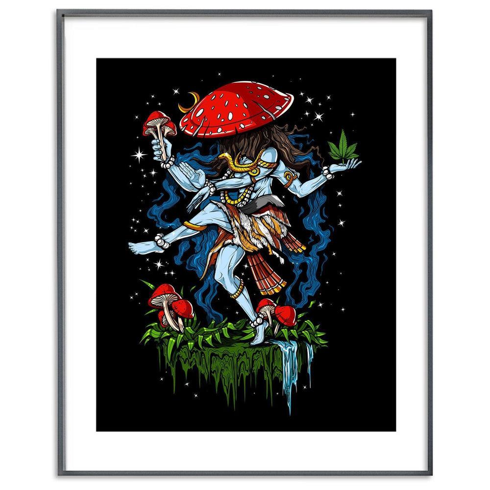 Shiva Magic Mushroom, Psychedelic Shiva Poster, Hippie Mushrooms Poster, Shiva Poster, Stoner Poster, Psychedelic Art Print - Psychonautica