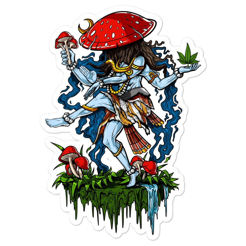 Psychedelic Shiva Magic Mushroom Hippie Stoner Sticker - Psychonautica