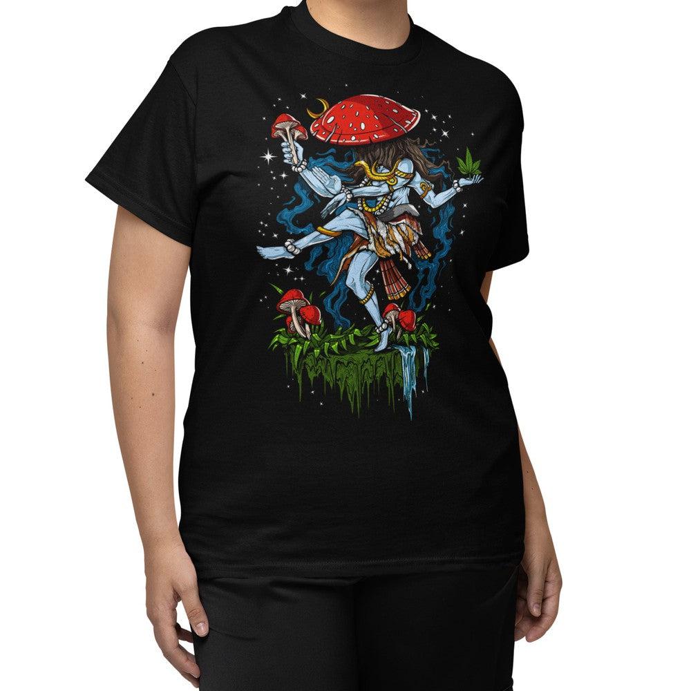 Shiva Mushroom T-Shirt, Magic Mushroom Shirt, Psychedelic T-Shirt, Shiva T-Shirt, Natarja Shiva Shirt, Mushroom Clothes, Mushroom Apparel - Psychonautica Store