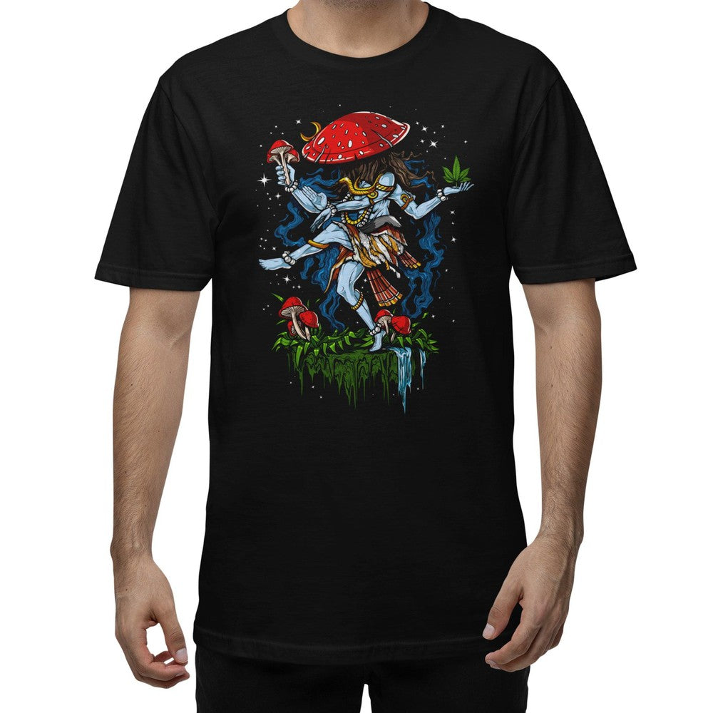 Shiva Mushroom T-Shirt, Magic Mushrooms Shirt, Psychedelic Tee, Shiva Shirt, Natarja Dance Shirt, Hippie Clothes, Mushroom Clothing - Psychonautica Store