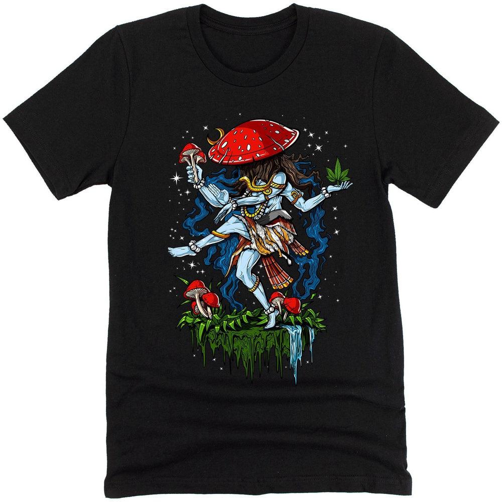 Shiva Mushroom T-Shirt, Magic Mushrooms Shirt, Psychedelic Tee, Shiva Shirt, Natarja Dance Shirt, Hippie Clothes, Mushroom Clothing - Psychonautica Store