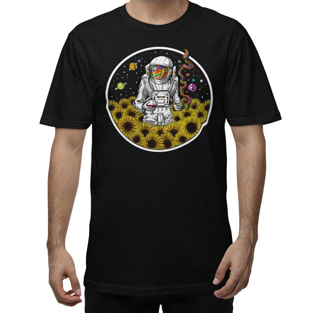 Psychedelic Astronaut Shirt, Psychedelic Shirt, Hippie Shirt, Stoner Shirt, Trippy Shirt, Psychedelic Clothes, Astronaut Sunflowers Shirt, Festival Clothing - Psychonautica Store