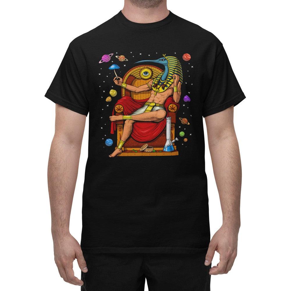 Psychedelic Thoth Shirt, Egyptian God Thoth Shirt, Trippy Egyptian God Shirt, Thoth Smoking Weed Shirt, Thoth Stoner Shirt - Psychonautica Store