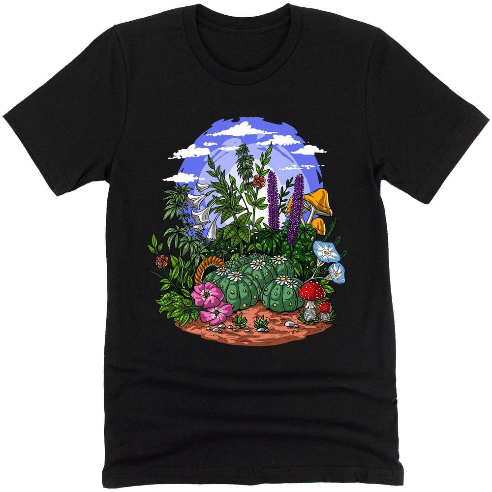Psychoactive Plants Shirt, Psychedelic Plants Shirt, Psychedelic Garden Shirt, Hippie Shirt, Trippy Mushrooms Shirt, Hippie Clothing, Weed Shirt, Stoner Shirt - Psychonautica Store