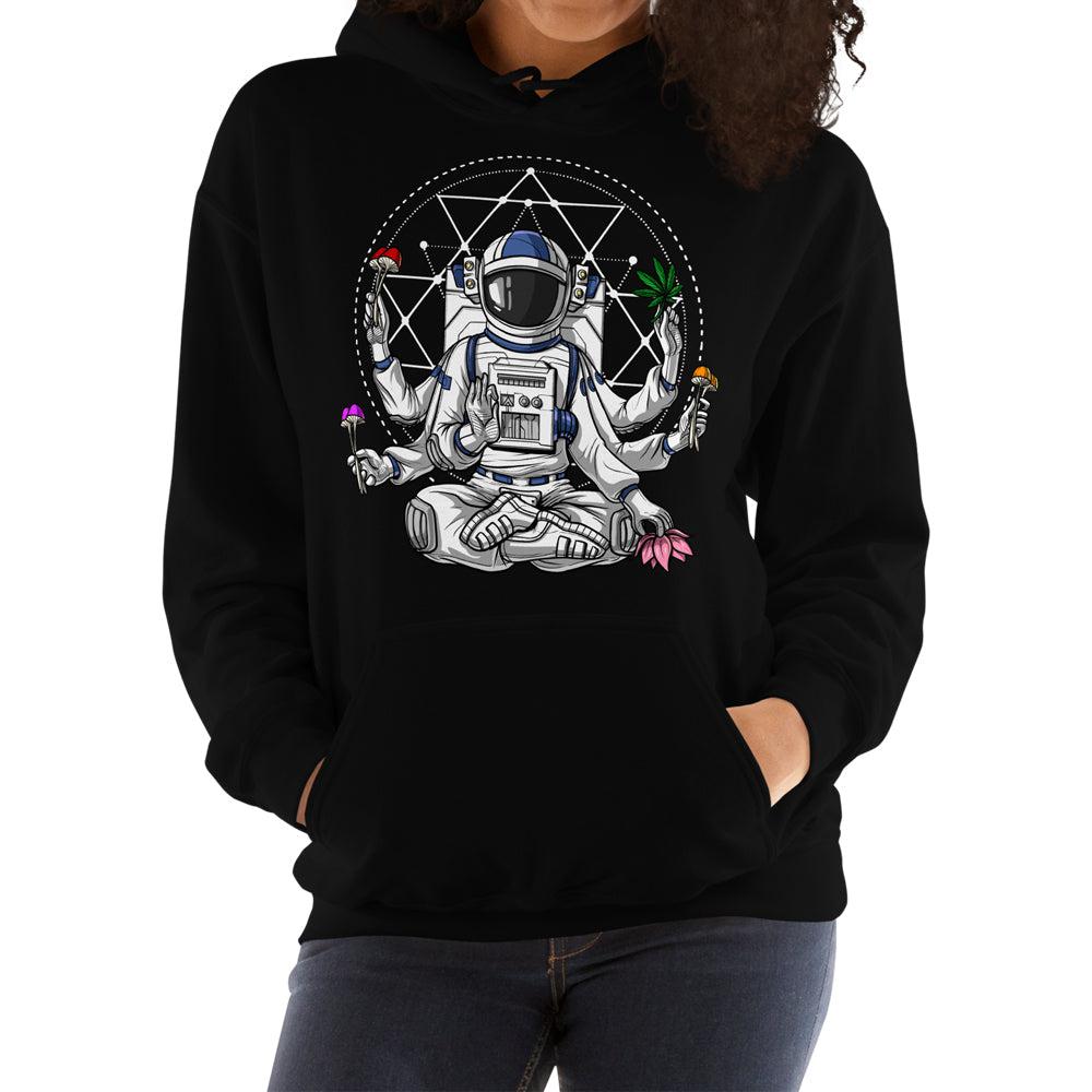 Psychonaut Hoodie, Psychedelic Astronaut Hoodie, Astronaut Sweatshirt, Hippie Hoodie, Astronaut Weed Hoodie, Stoner Hoodie, Psychedelic Clothes - Psychonautica Store